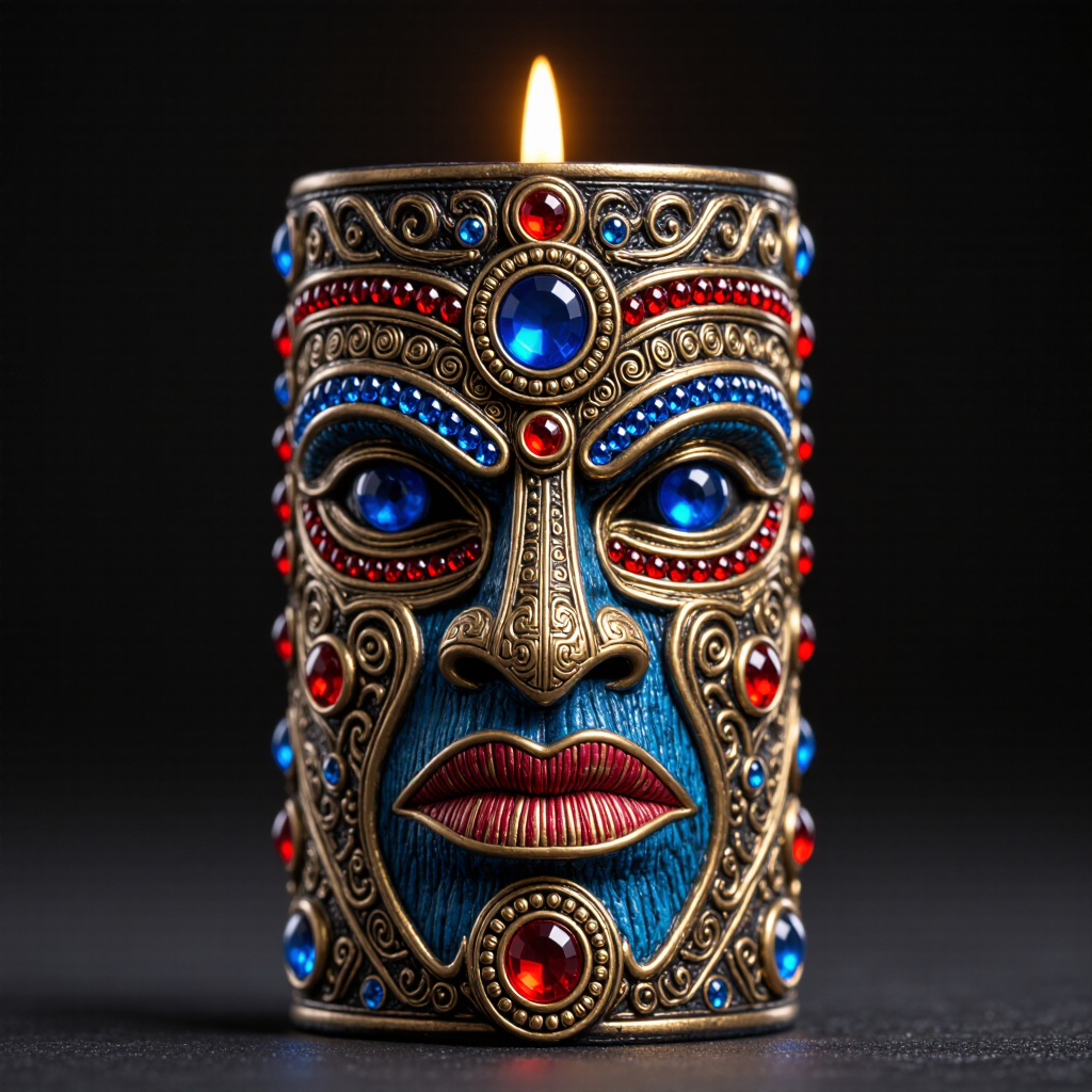 Scented Candle Luxury - 【Exotic Totem】Artistic Line Art Human Face