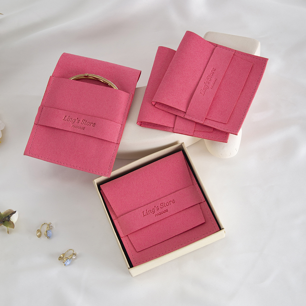 Velvet Jewelry Box - 50/100Pcs Chic Custom Logo Jewelry Microfiber