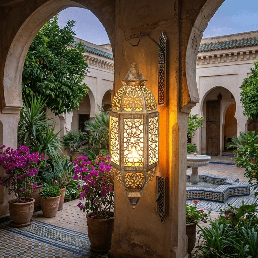 Scented Candle Luxury - Moroccan Style Vintage Hollow Candlestick Metal