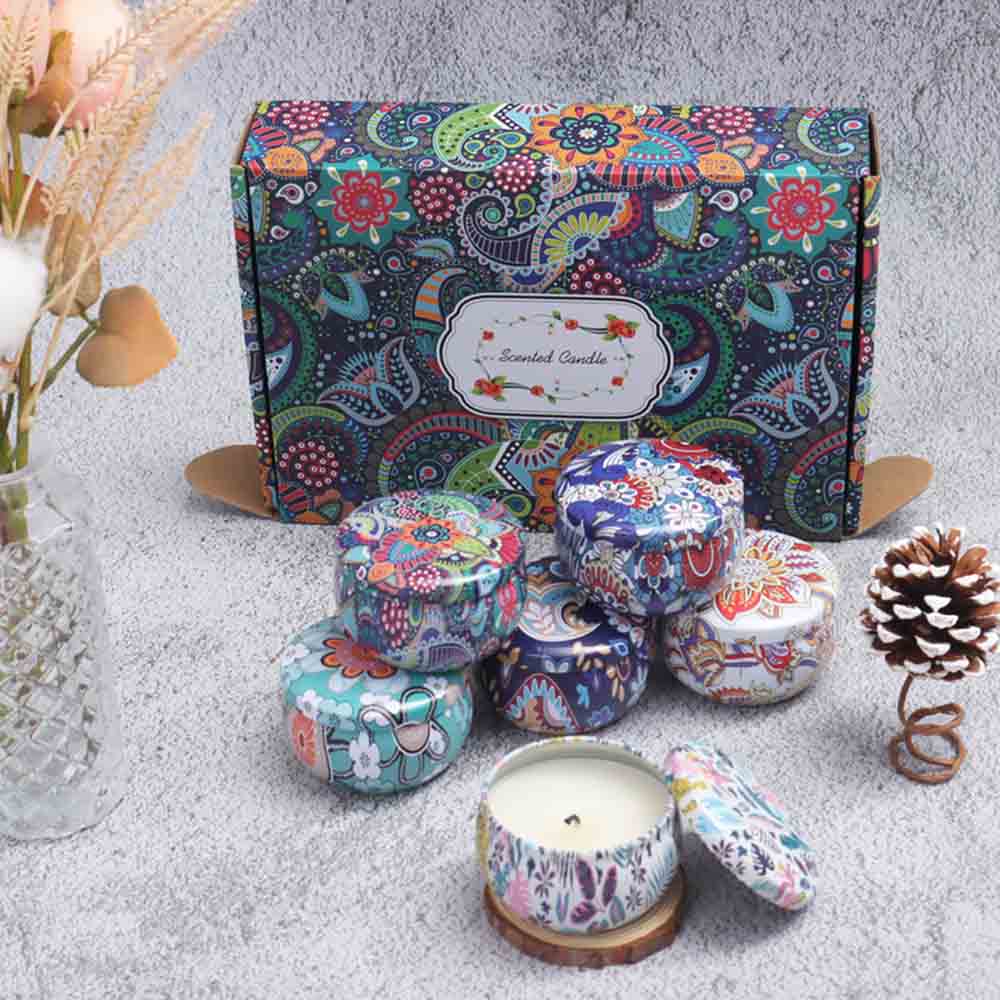 Scented Candle Luxury - 1 Box of 6 Tin Can
