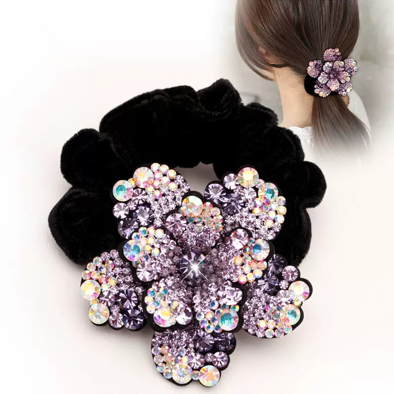 Women Rhinestone Scrunchies Ve - Velvet Jewelry Box avaliação e preço