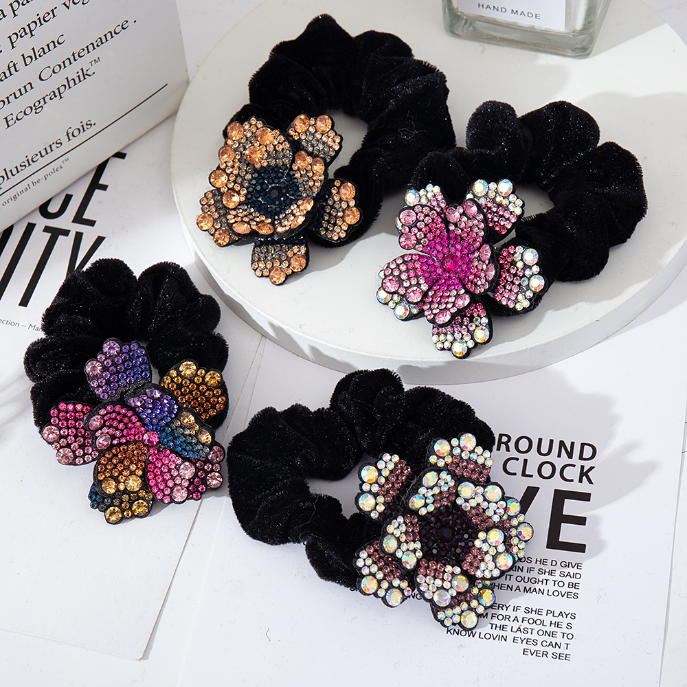 Women Rhinestone Scrunchies Ve - Velvet Jewelry Box avaliação e preço