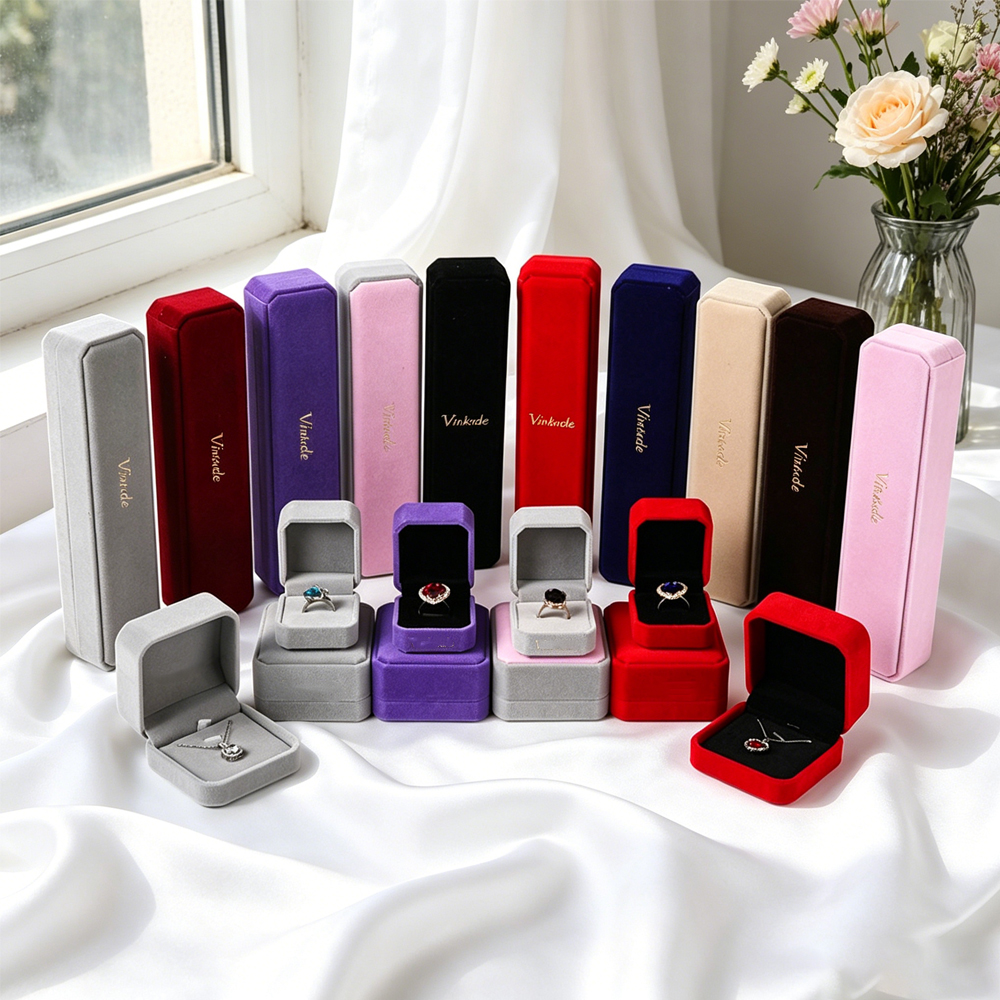 50Pcs Custom Logo Bulk 7x10cm  - Velvet Jewelry Box avaliação e preço