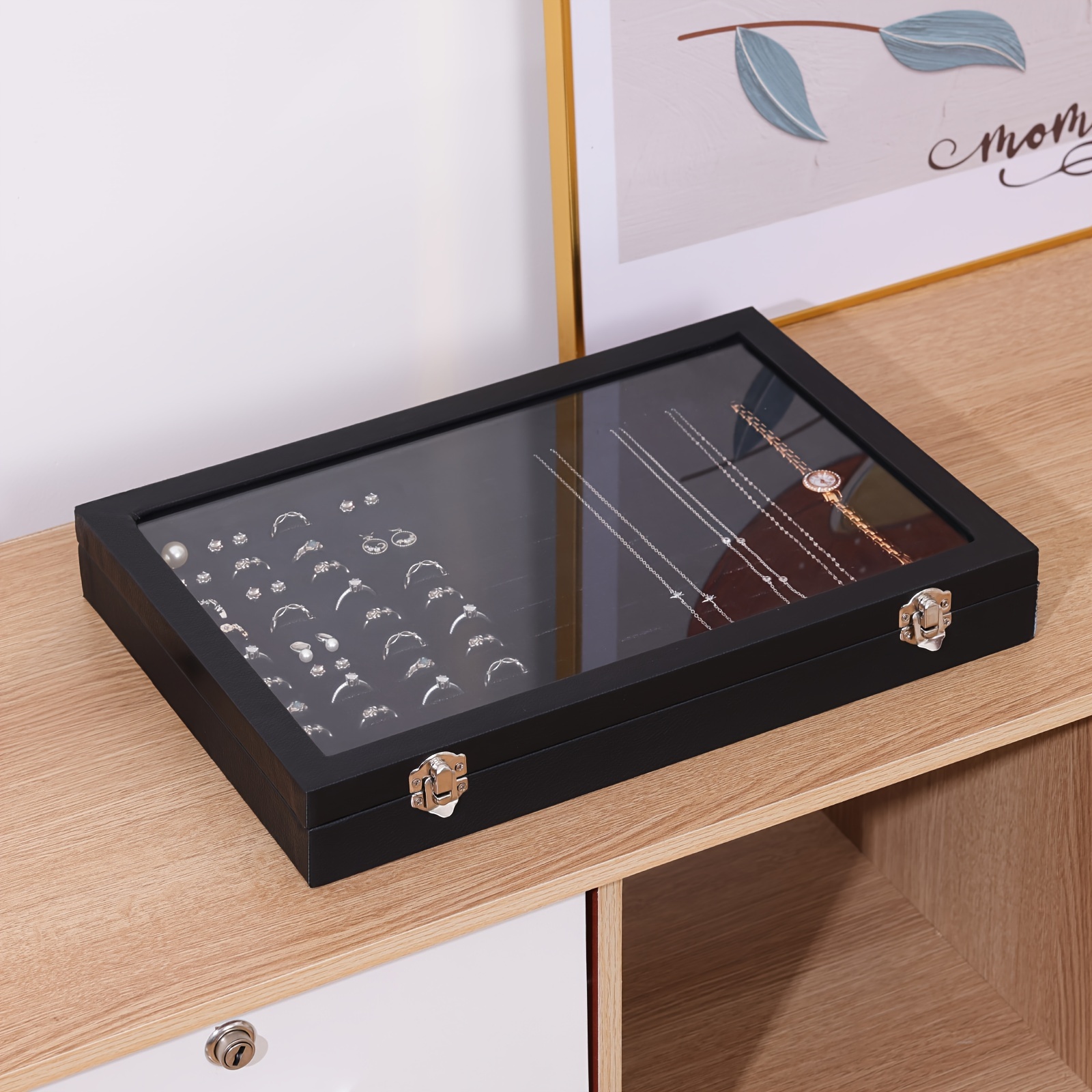 4pcs 100 Slots Ring Organizer  - Velvet Jewelry Box avaliação e preço