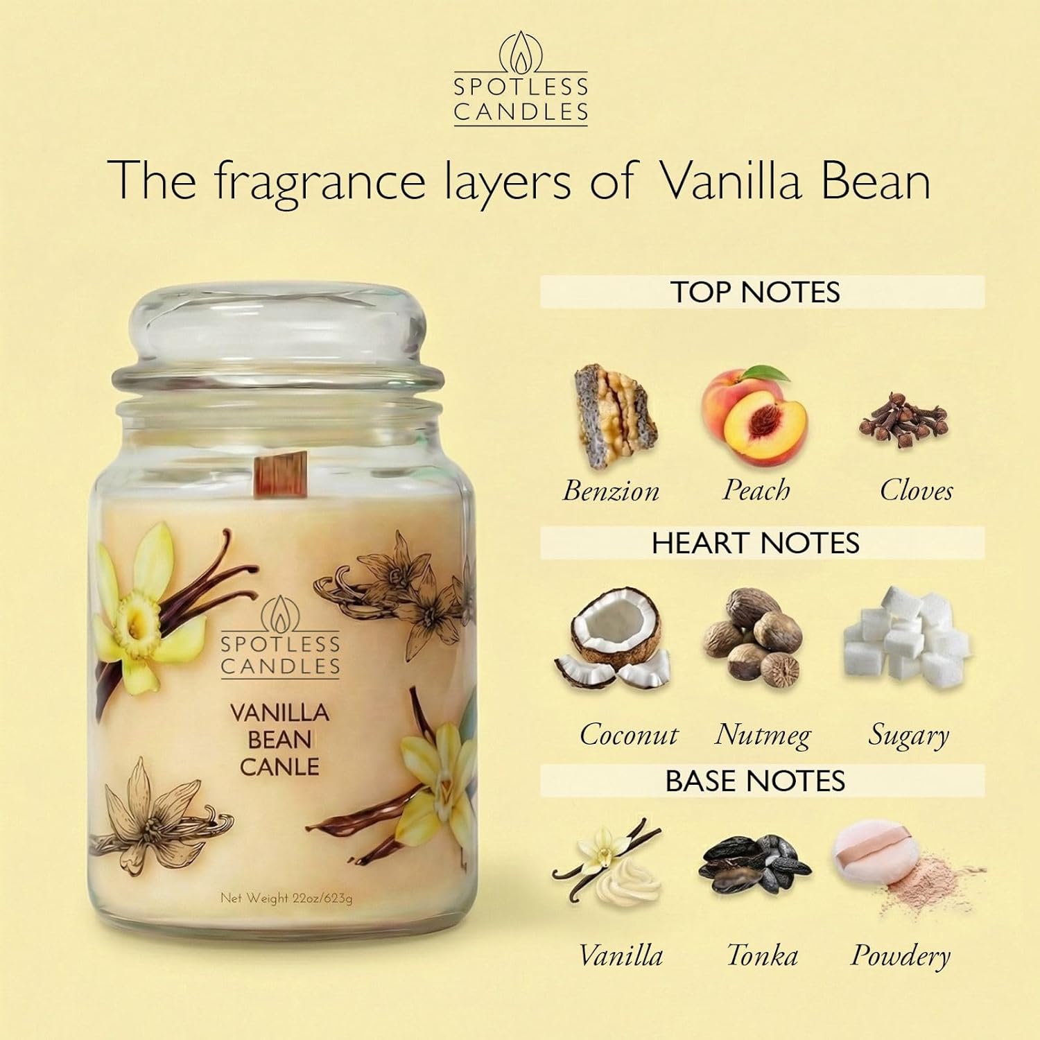 Vanilla Bean Scented Candle 22 - Scented Candle Luxury avaliação e preço