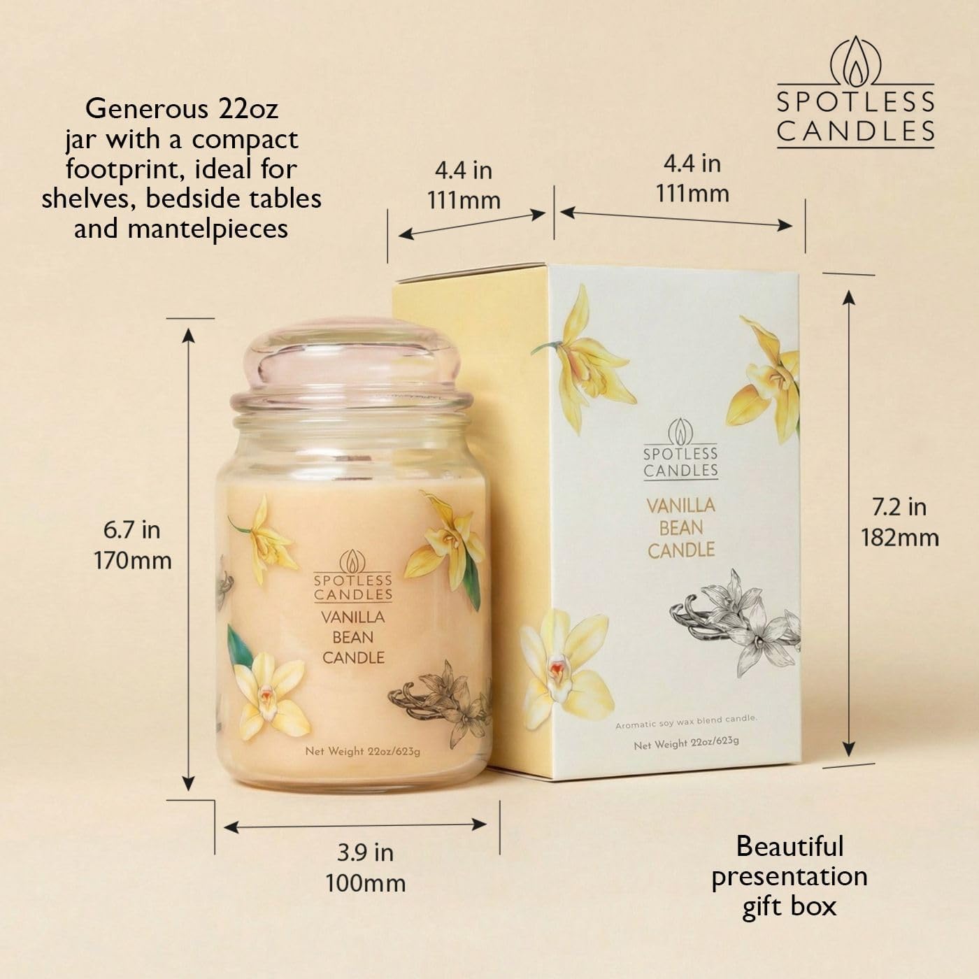 Vanilla Bean Scented Candle 22 - Scented Candle Luxury avaliação e preço
