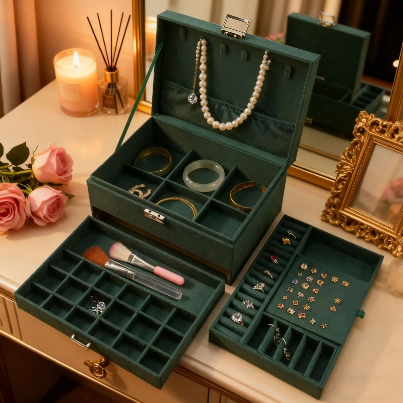 2026 Bestselling Large-capacit - Velvet Jewelry Box avaliação e preço