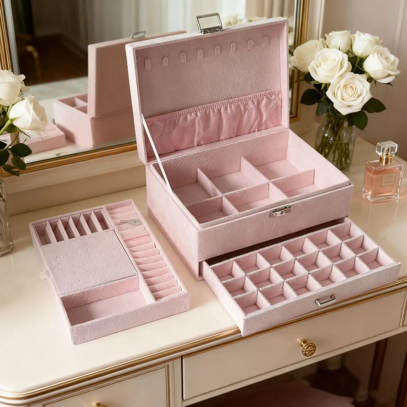 2026 Bestselling Large-capacit - Velvet Jewelry Box avaliação e preço