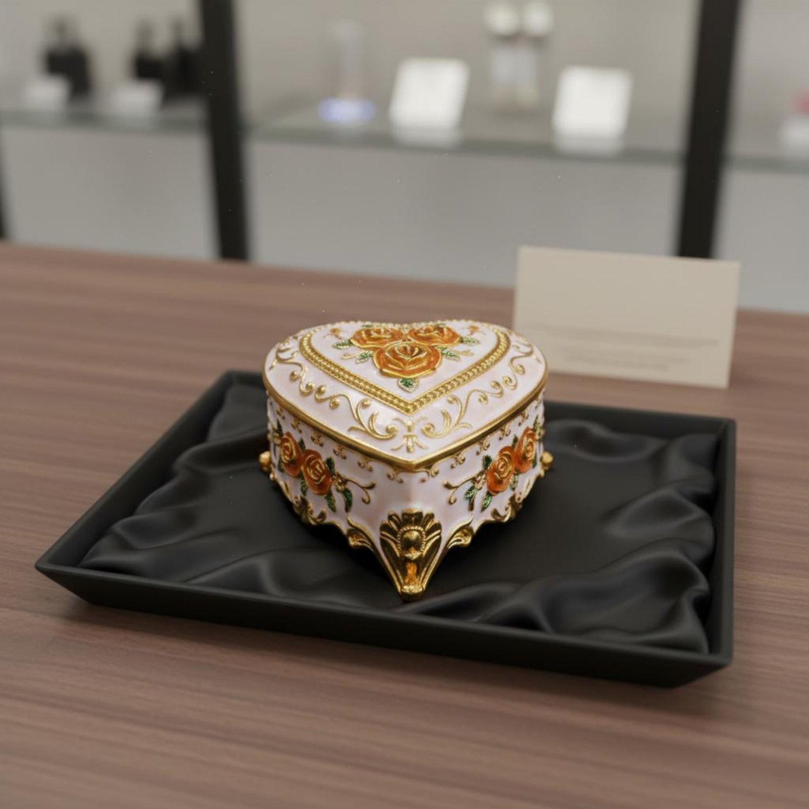 Floral Pattern Jewelry Box Ena - Velvet Jewelry Box avaliação e preço