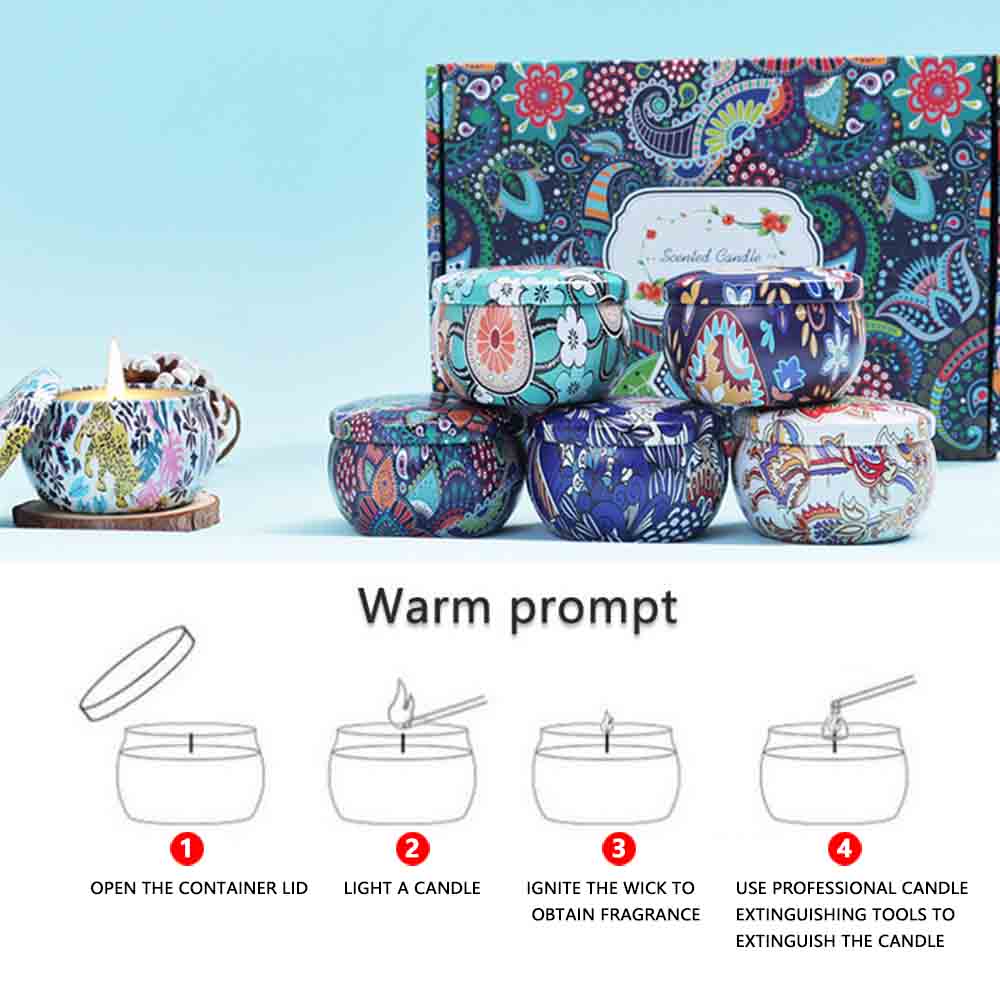 1 Box of 6 Tin Can Candle Set  - Scented Candle Luxury avaliação e preço