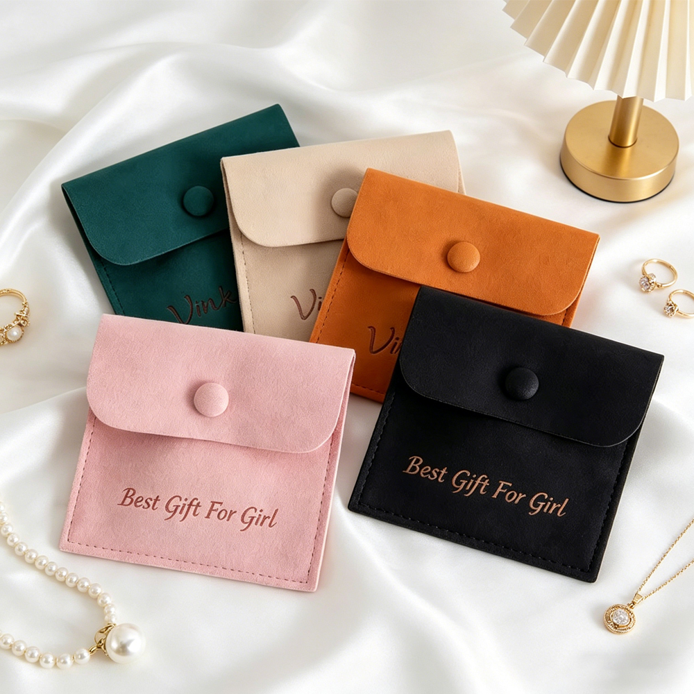 100Pcs Custom Jewelry Gift Bag - Velvet Jewelry Box avaliação e preço