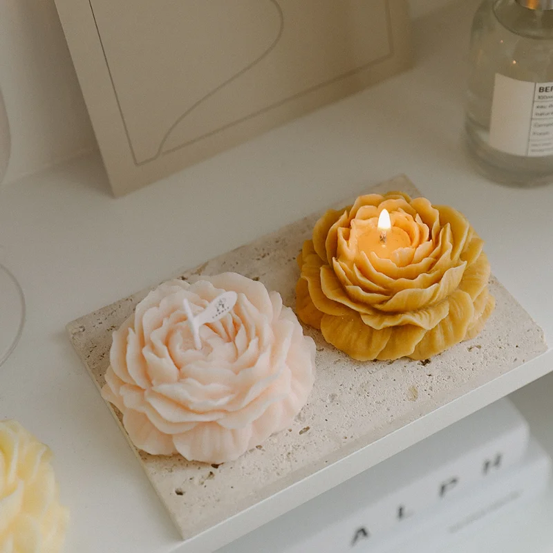 3D Peony Aromatic Candle Creat - Scented Candle Luxury avaliação e preço