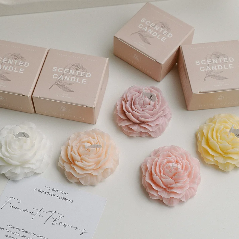 3D Peony Aromatic Candle Creat - Scented Candle Luxury avaliação e preço